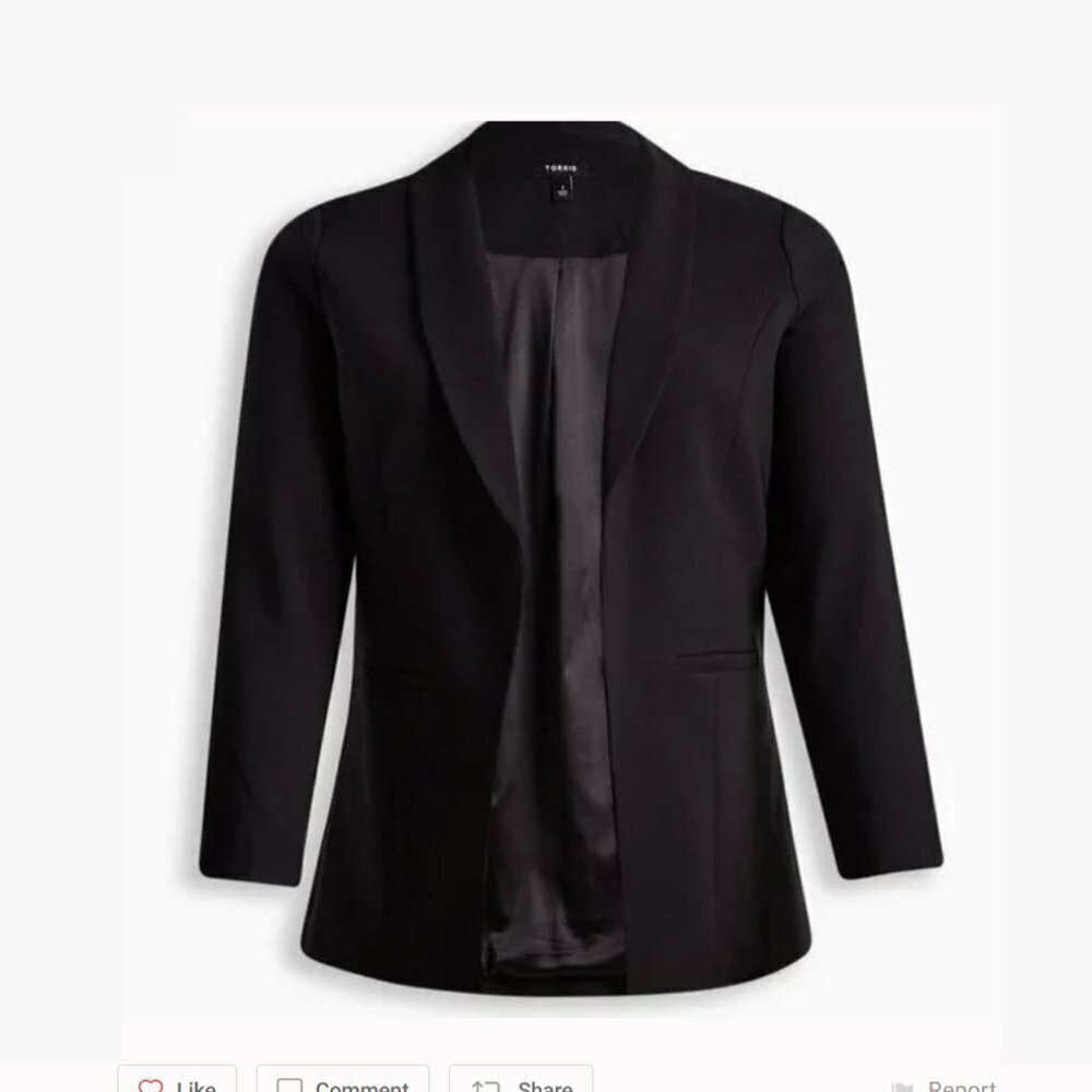 TORRID Studio Crepe Classic Shawl Collar Blazer Size M/L - Picture 3 of 15